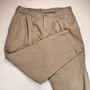 L L Bean Natural Fit Lined Pants 37x29 Men's Khaki Brown VINTAGE Made in USA